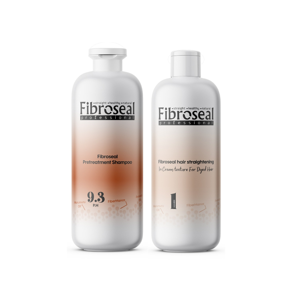 החלקה לשיער צבוע 1000 מ"ל + שמפו פותח 1000 מ"ל - פיברוסיל